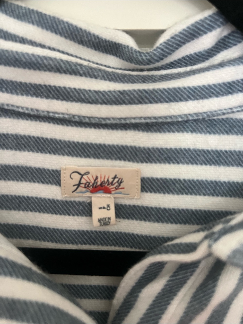 Faherty Women’s Legends Sweater Top - blue and white striped - Picture 6 of 6